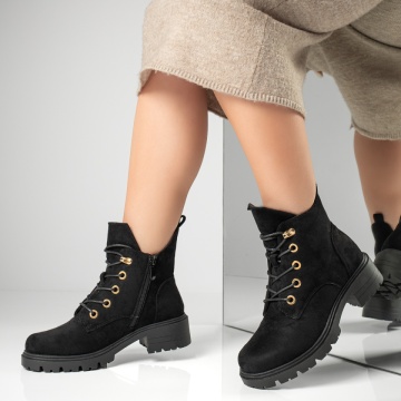 Ghete dama cu siret negru suede MOD12843, 2, modlet.ro