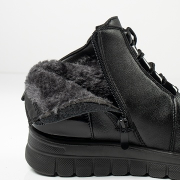 Ghete dama cu siret si fermoar negre MOD10268, 2, modlet.ro