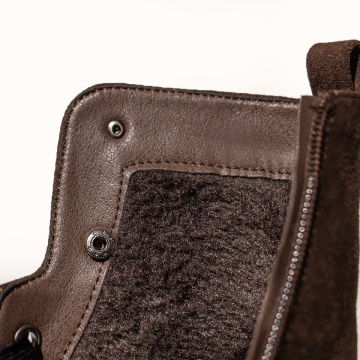 Ghete dama cu siret si pietre aplicate maro cu negru suede MOD14068, 2, modlet.ro