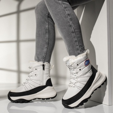 Ghete Dama, Ghete dama cu talpa groasa albe MOD14082, modlet.ro