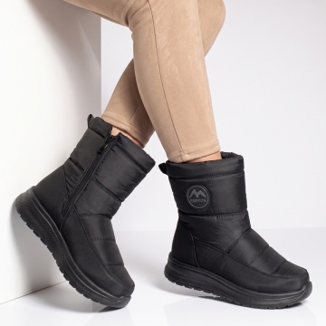 Ghete dama din fas cu talpa groasa negre GINA39