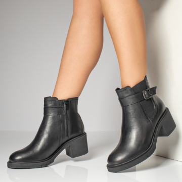 Ghete dama negre cu fermoar din Piele naturala MOD09866, 2, modlet.ro