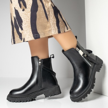 Ghete dama negre cu fermoar MOD12189, 1, modlet.ro