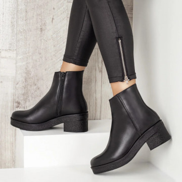 Ghete dama negre cu toc si fermoar MOD07563, 4, modlet.ro