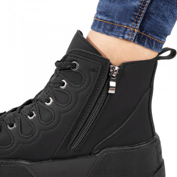 Ghete sport dama cu talpa groasa negri MOD10839, 4, modlet.ro