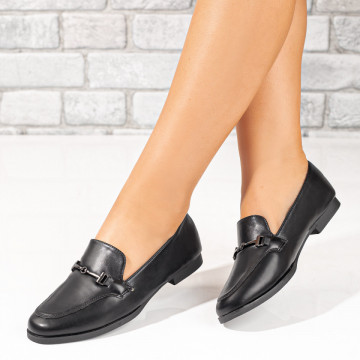 Mocasini dama cu talpa joasa negri MOD06046, 3, modlet.ro