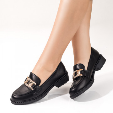 Mocasini dama cu talpa joasa negri MOD09810, 3, modlet.ro