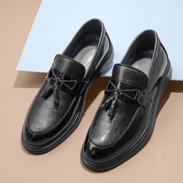 Mocasini negri barbati cu imprimeu MOD11681, 2, modlet.ro