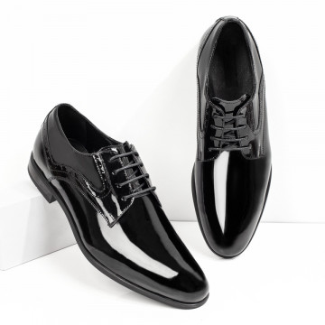 Pantofi barbati eleganti negri lacuiti din Piele naturala MOD08771, 2, modlet.ro