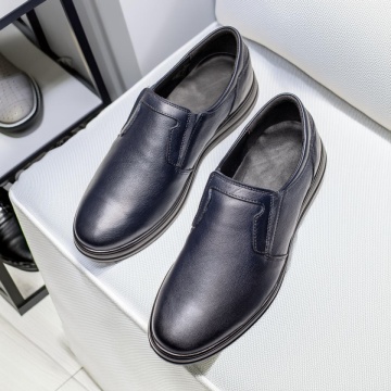 Pantofi casual barbati albastri din Piele naturala MOD11277, 3, modlet.ro