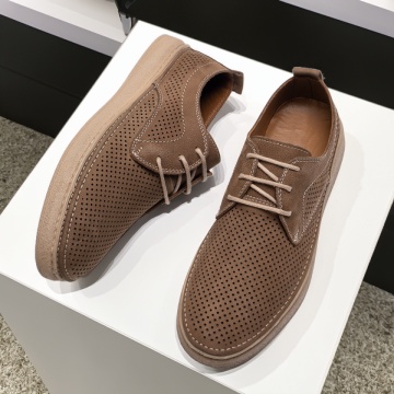 Pantofi casual barbati cu peforatii khaki din Piele naturala MOD13769, 2, modlet.ro