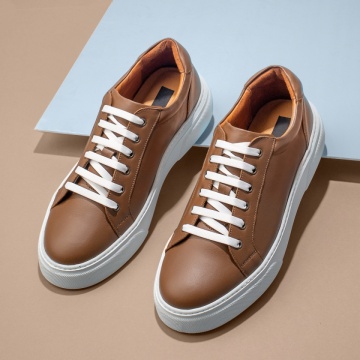 Pantofi casual barbati cu siret maro din Piele naturala MOD11908, 3, modlet.ro
