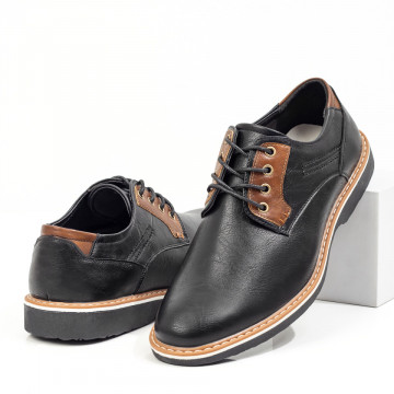 Pantofi casual barbati cu siret negri MOD03853, 3, modlet.ro