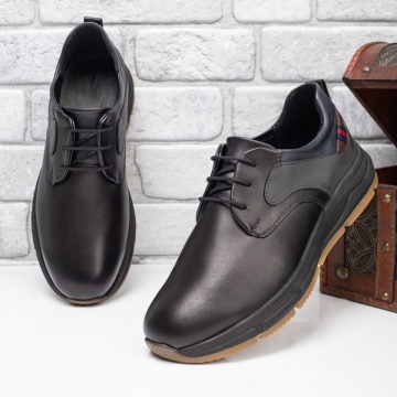 Pantofi casual barbati negri din Piele naturala MOD10646, 4, modlet.ro