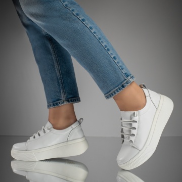 Pantofi casual dama albi din Piele naturala MOD11703, 2, modlet.ro