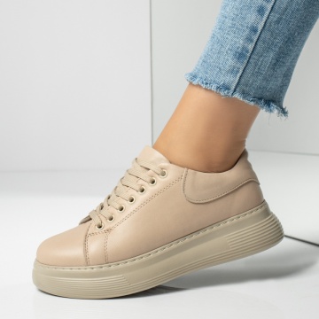 Pantofi casual dama bej din Piele naturala MOD12056, 2, modlet.ro