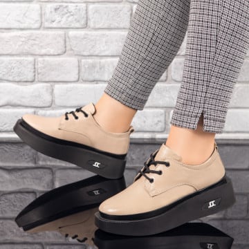 Pantofi casual dama bej din Piele naturala ZEF10461, 2, zeforia.ro