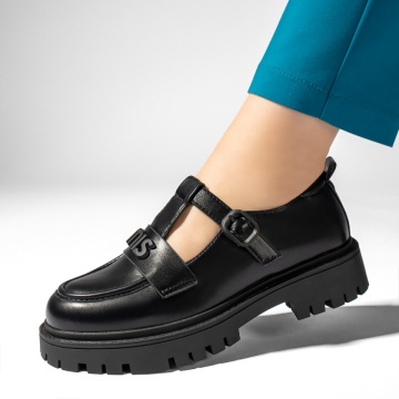Pantofi casual dama cu bareta negri MOD13443, 3, modlet.ro