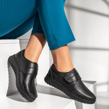 Pantofi casual dama cu inchidere cu scai negri din Piele naturala MOD14048, 4, modlet.ro