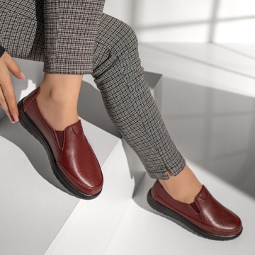 Pantofi casual dama cu insertie de material elastic rosii MOD13073, 3, modlet.ro