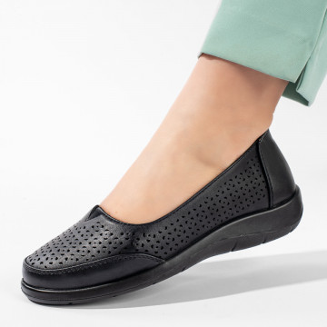 Pantofi casual dama cu perforatii negri MOD11237, 1, modlet.ro