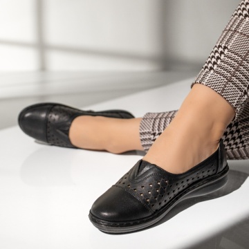 Pantofi casual dama cu perforatii negri MOD14350, 2, modlet.ro