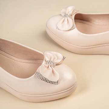 Pantofi casual dama cu platforma bej MOD10182, 2, modlet.ro