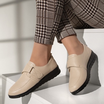 Pantofi casual dama cu scai bej MOD11937, 2, modlet.ro