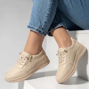 Pantofi casual dama cu siret elastic bej IOANA10