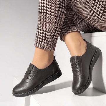 Pantofi casual dama cu siret elastic gri IOANA4, 2, modlet.ro