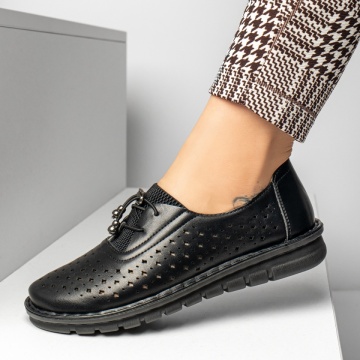 Pantofi casual dama cu siret elastic negri ZEF13355, 3, zeforia.ro