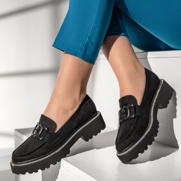 Pantofi casual dama cu strasuri negru suede MOD11044, 2, modlet.ro