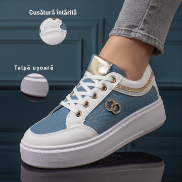 Pantofi casual dama cu talpa groasa albastri MOD11121, 3, modlet.ro