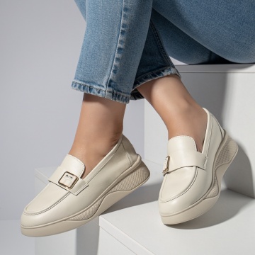 Pantofi casual dama cu talpa groasa bej MOD10953, 2, modlet.ro