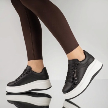 Pantofi casual dama, Pantofi casual dama cu talpa groasa negri MOD09606, modlet.ro