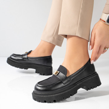 Pantofi casual dama cu talpa groasa negri MOD11111, 4, modlet.ro