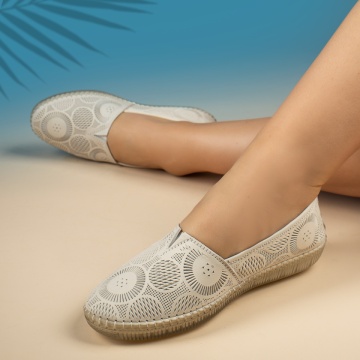 Pantofi casual dama cu talpa joasa bej din Piele naturala MOD13762, 4, modlet.ro