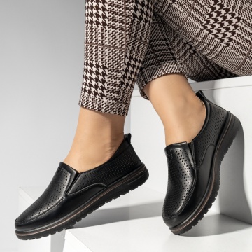 Pantofi casual dama, Pantofi casual dama cu talpa joasa negri EVA4, modlet.ro