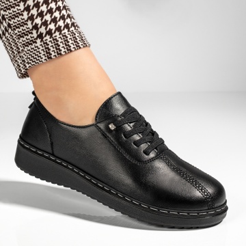 Pantofi casual dama cu talpa joasa negri MARA11, 2, modlet.ro