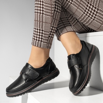 Pantofi casual dama cu talpa joasa si inchidere cu scai negri LILI7, 2, modlet.ro
