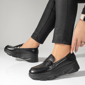Pantofi casual dama negri cu talpa groasa MOD10970, 4, modlet.ro