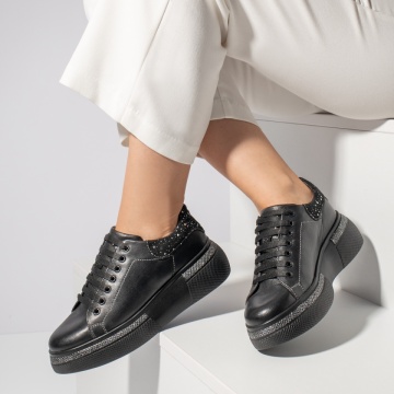 Pantofi casual dama negri din Piele naturala MOD08254, 3, modlet.ro