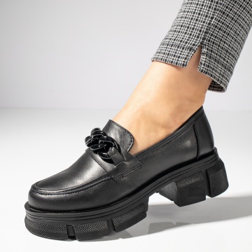 Pantofi casual dama negri din Piele naturala MOD11892, 3, modlet.ro