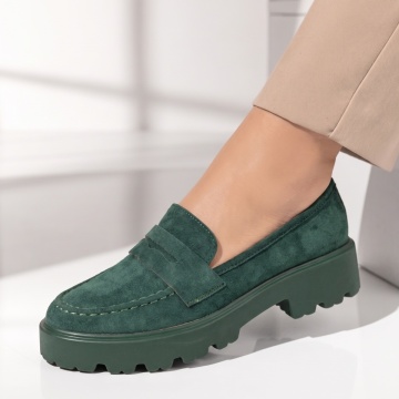 Pantofi casual dama verzi suede MOD10098, 3, modlet.ro