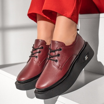 Pantofi casual dama visinii din Piele naturala MOD10461, 3, modlet.ro