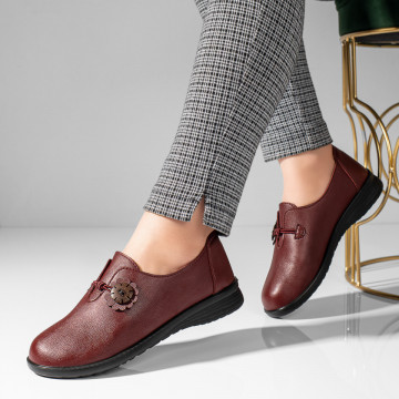 Pantofi casual rosii cu talpa joasa MOD10945, 2, modlet.ro
