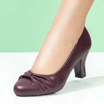Pantofi cu toc dama visinii MOD08366, 3, modlet.ro
