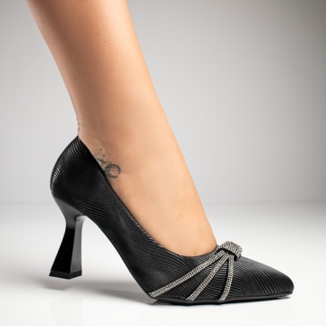 Pantofi cu toc gros negri dama MOD11736, 2, modlet.ro