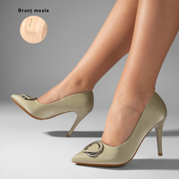 Pantofi cu toc subtire dama verzi MOD10958, 1, modlet.ro