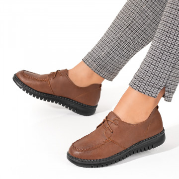 Pantofi dama casual maro cu siret MOD03858, 3, modlet.ro